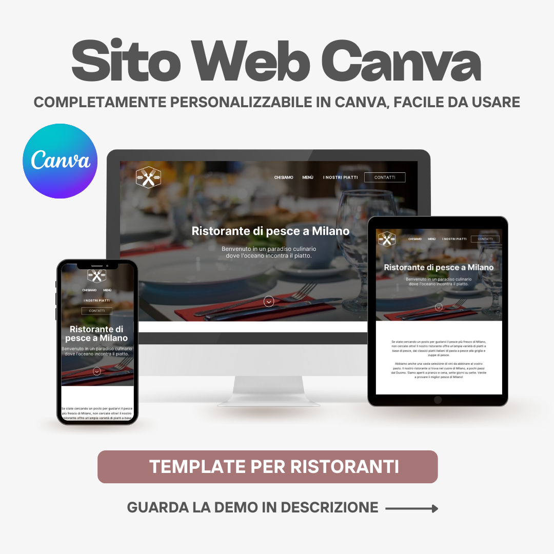 Template Sito Web Canva - Ristorante