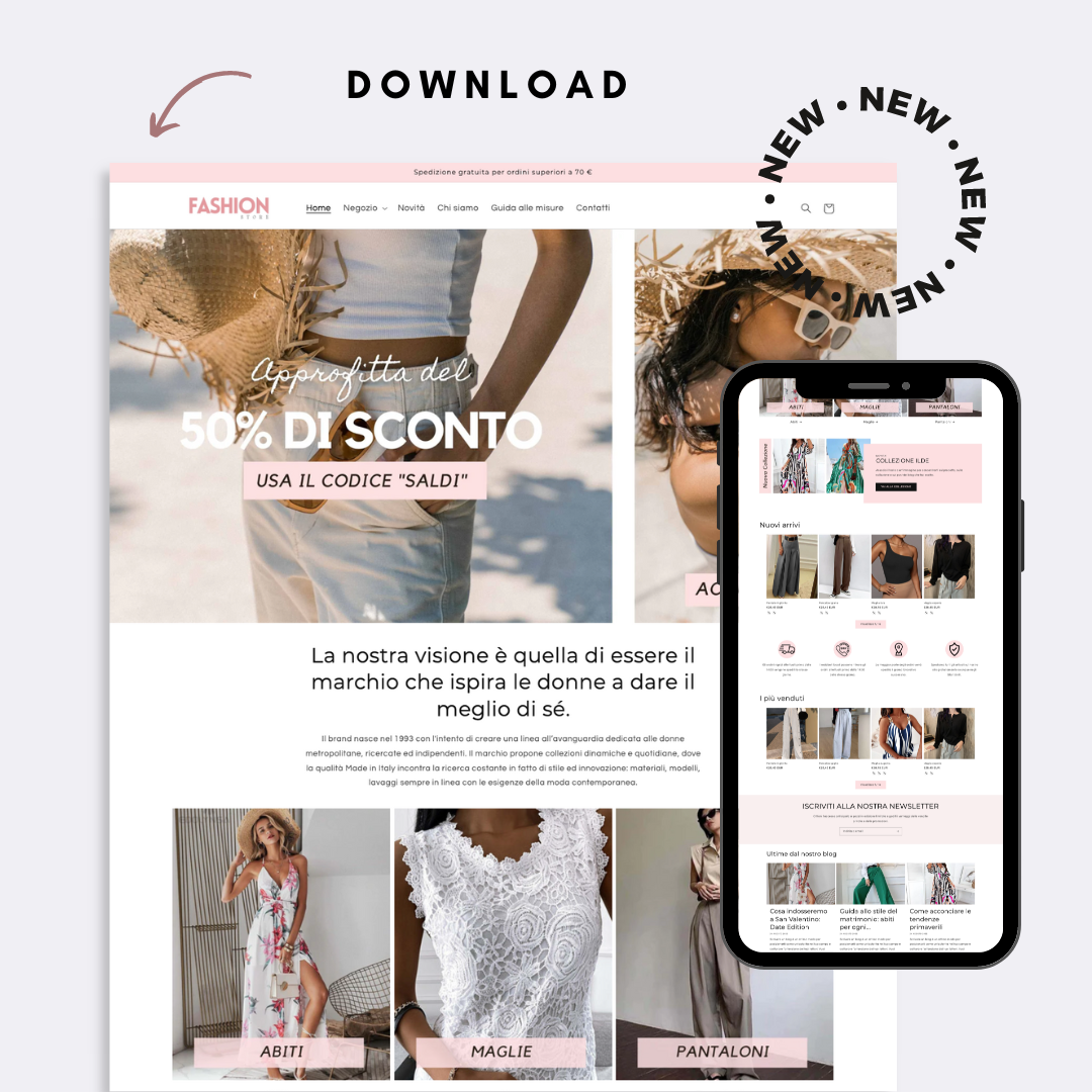 Fashion - Tema Shopify di abbigliamento | Modelli Canva modificabili | Tema Shopify OS 2.0